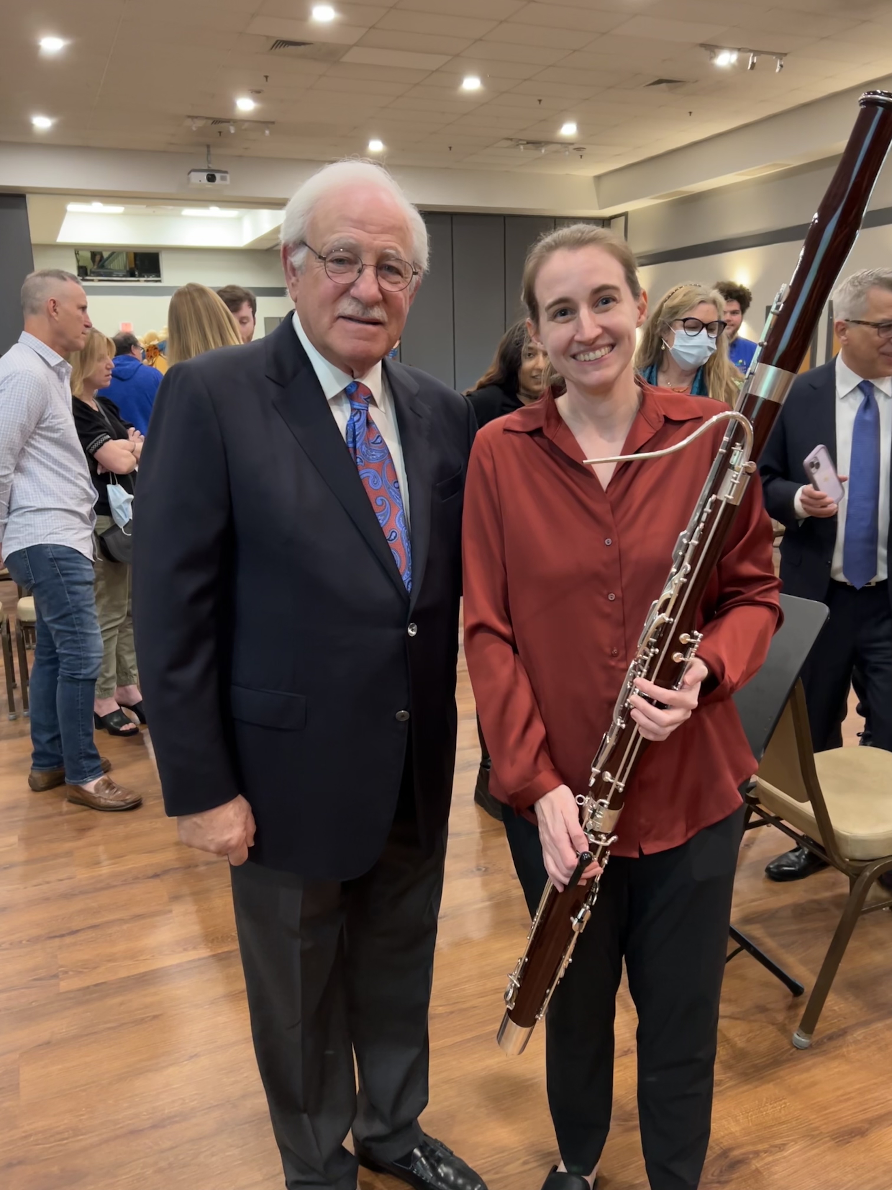 Mel Shafer with Jim Gardner after performing Peter and the Wolf with the Roxborough Symphony Orchestra